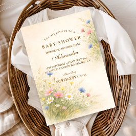 Spring Wildflower Meadow Baby Shower Einladung