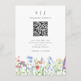 Spring WildflowerQR-Code Hochzeitung Begleitkarte