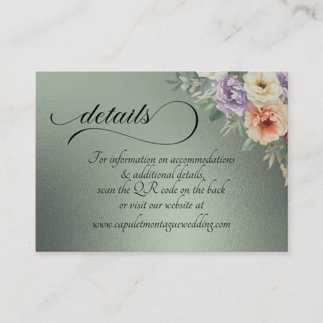 Spring Wildflowers, QR Code - Sage Begleitkarte (Vorderseite)