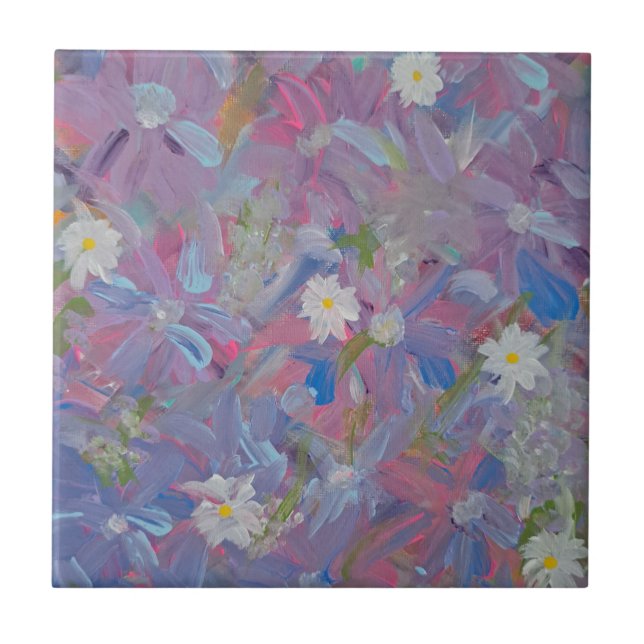 Spring Wonderland Floral Keramik Tile Fliese (Vorderseite)