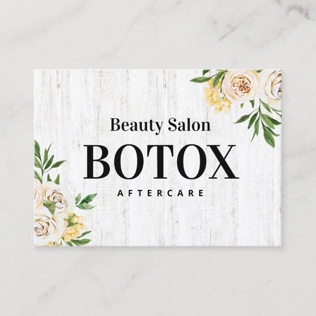 Spring Wood Botox Aftercare Business Card Visitenkarte (Vorderseite)