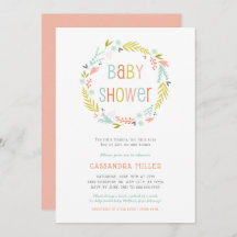 Spring Wreath Girl Baby Dusche