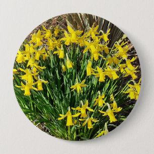 Spring Yellow Daffodils Badge Button