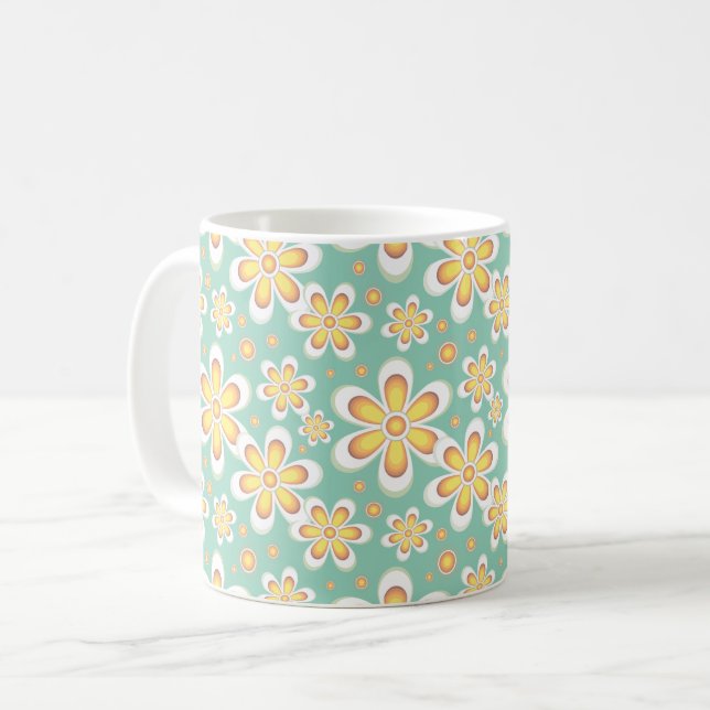 Spring Yellow Flowers on Green Kaffeetasse (Vorderseite Links)