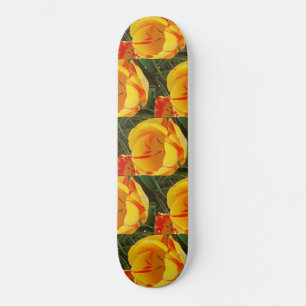 Spring Yellow Tulips Skateboard