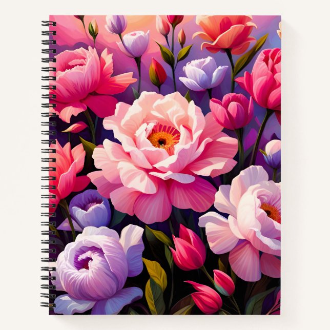 Spring Zen Sunrise Pink Blossom Garden  Notizbuch (Vorderseite)