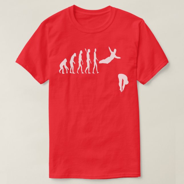 Springboard Diver Evolution Dive Platform Diving T-Shirt (Design vorne)