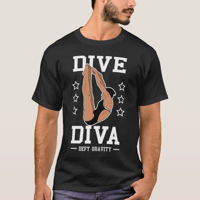 Springboard Platform Diver Womens Dive Div T-Shirt (Vorderseite)