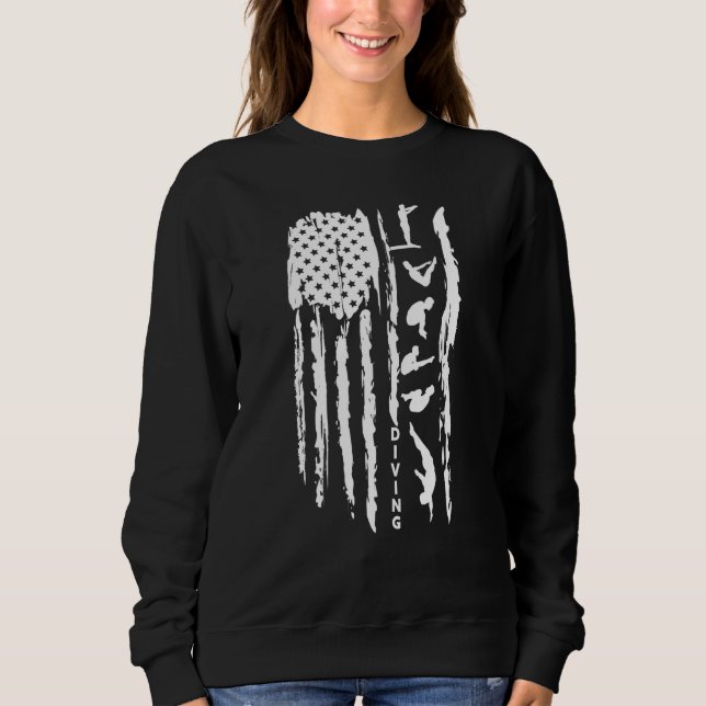 Springboard & Platform diving American flag aquati Sweatshirt (Vorderseite)