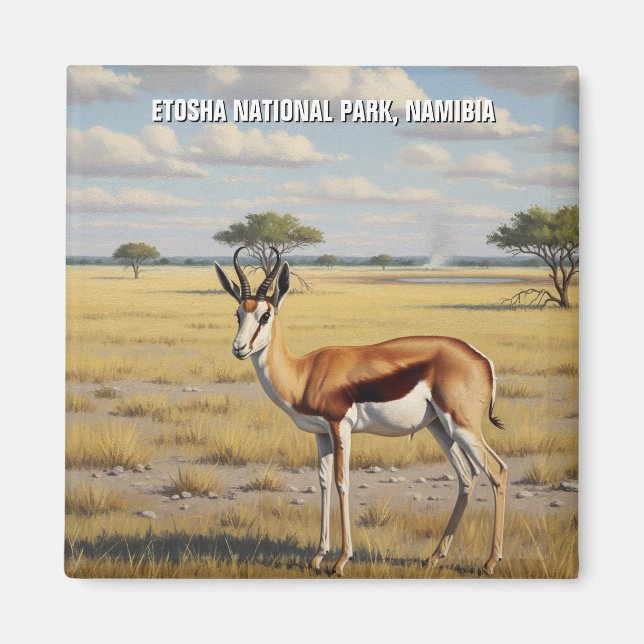 Springbock Etosha Nationalpark Namibia Reise Magnet (Vorne)