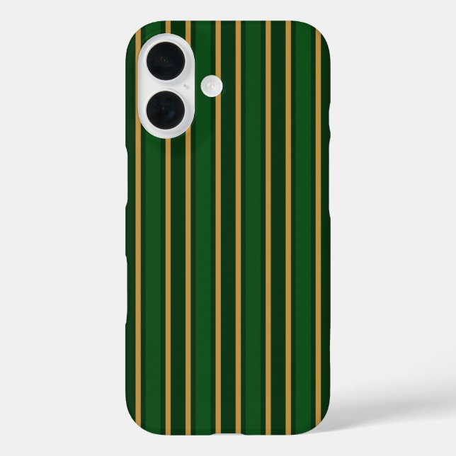Springbok, grün und goldfarbene Streifen Case-Mate iPhone Hülle (Rückseite)