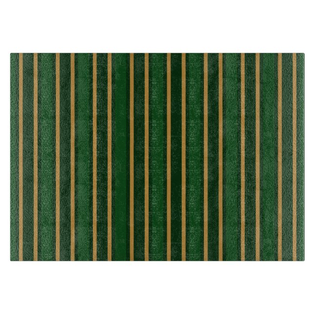 Springbok, grün und goldfarbene Streifen Schneidebrett (Vorderseite)