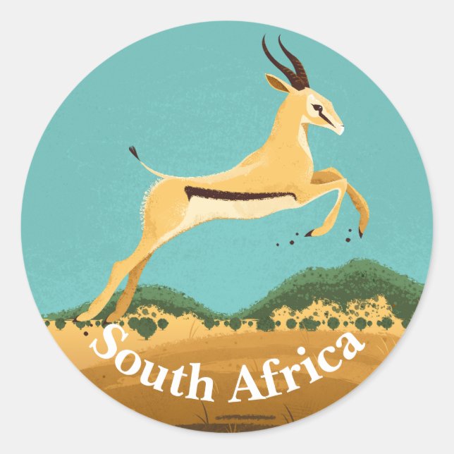 Springbok in Südafrika Runder Aufkleber (Vorderseite)