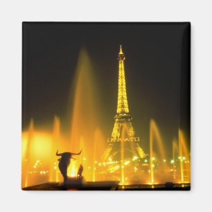 Springbrunnen am weltberühmten Eiffelturm Paris Magnet