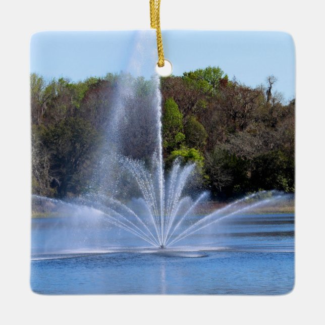 Springbrunnen an einem Teich Keramikornament (Vorderseite)