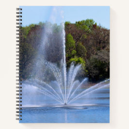 Springbrunnen an einem Teich Notizbuch