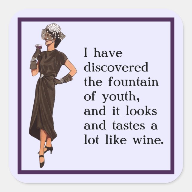 Springbrunnen für die Jugend Quadratischer Aufkleber (Vorderseite)