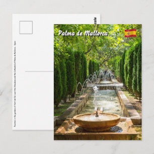 Springbrunnen in Almudaina-Gärten - Palma de Mallo Postkarte