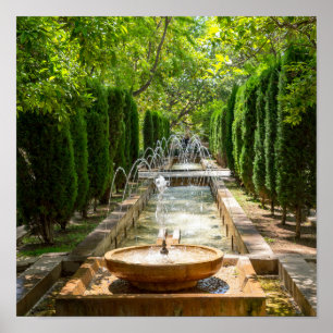 Springbrunnen in den Almudaina-Gärten - Palma de M Poster