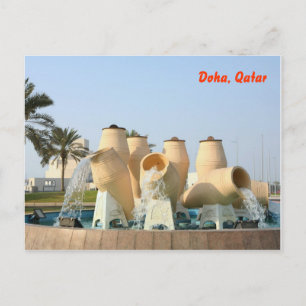 Springbrunnen in Doha Postkarte