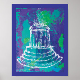 Springbrunnen Marshall Michigan Poster