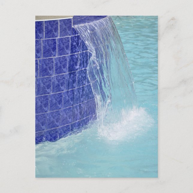 Springbrunnen mit blauen Fliesen Postkarte (Vorderseite)