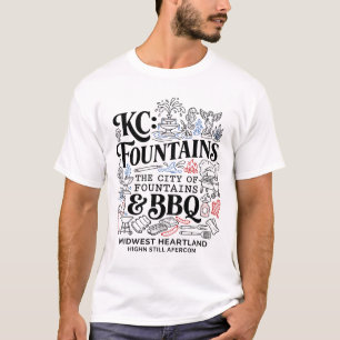 Springbrunnen und BBQ-Essen in Kansas City Missour T-Shirt