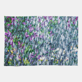 Springbrunnen und lila Blume Küchentuch