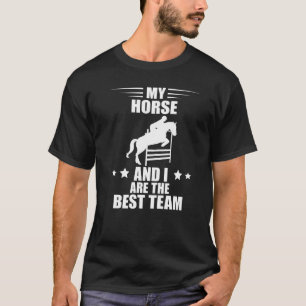Springen Bester Team Englisch Pferd Show Jumping T-Shirt