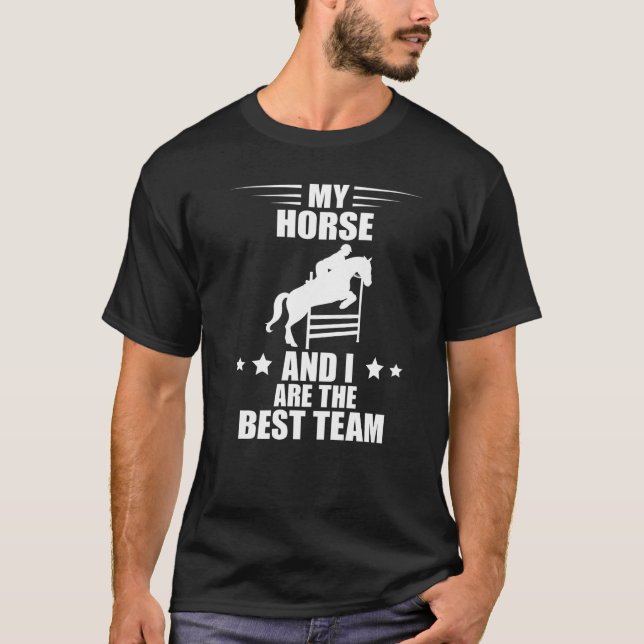 Springen Bester Team Englisch Pferd Show Jumping  T-Shirt (Vorderseite)