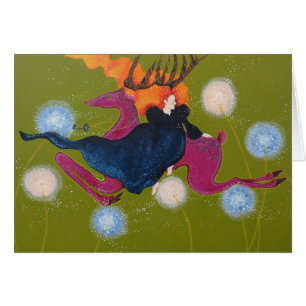 Springen der Rotwild