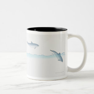 Springen des Delphins Zweifarbige Tasse