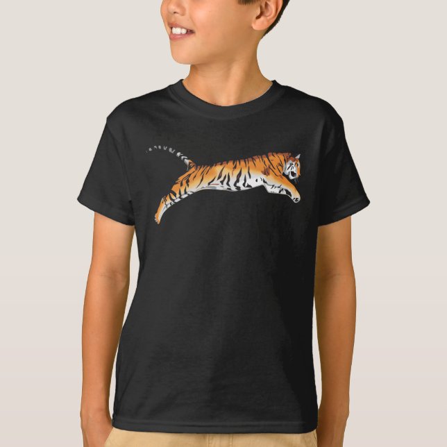 Springen des Tigers T-Shirt (Vorderseite)