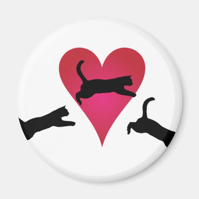 Springen in das Herz Ihrer Katze Magnet (Vorne)