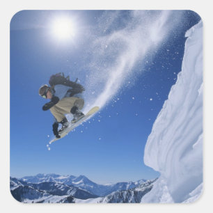 Springen in die Snake Creek Canyon von Clayton 3 Quadratischer Aufkleber