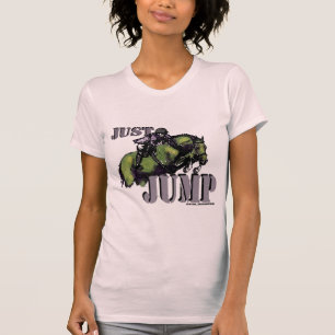Springen Sie einfach Reiterentwurf T-Shirt