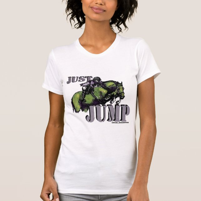 Springen Sie einfach Reiterentwurf T-Shirt (Vorderseite)