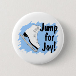 Springen Sie für Freude-Blau-Skate Button