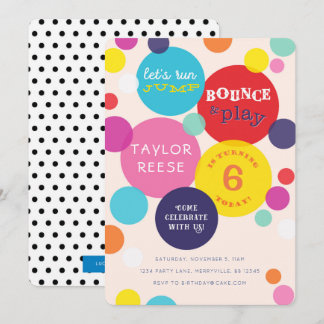 Springen Sie Schlag-Haus-Geburtstags-Einladung Einladung