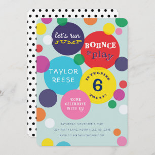 Springen Sie Schlag-Haus-Geburtstags-Einladung Einladung