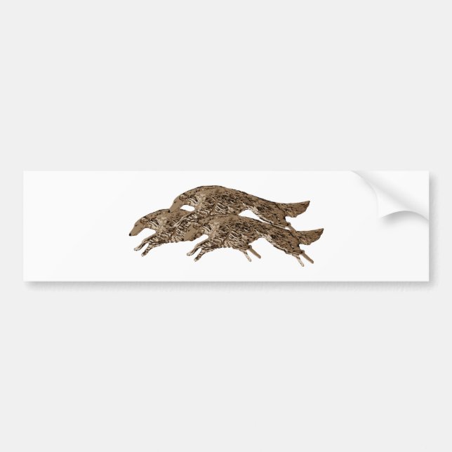 Springen von Borzoi Autoaufkleber (Vorne)
