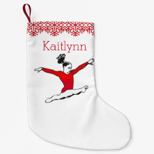 Springen von Gymnast-Weihnachten mit Monogramm Kleiner Weihnachtsstrumpf