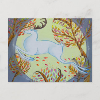 Springen von White Hart. Postkarte