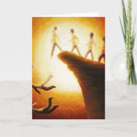 Springen weg von der Klippengrußkarte