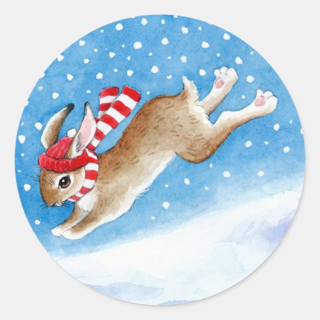 Springende Bunny Sticker (Vorderseite)