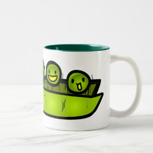 Springende Erbsen-Gekritzel-Kunst-Tasse Zweifarbige Tasse