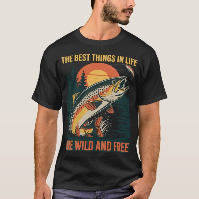 Springende Forelle T-Shirt (Vorderseite)