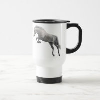 Springende graue Pferdereise-Tasse