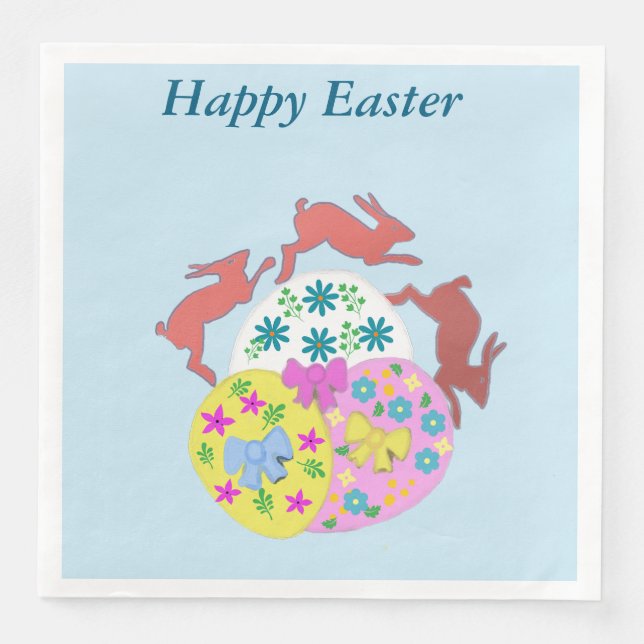 Springende Hasen  Serviette (Vorderseite)