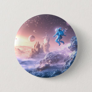 Springender Astronaut Button